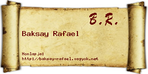 Baksay Rafael névjegykártya